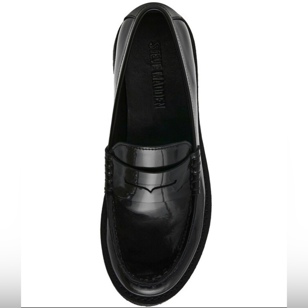 NWT Steve Madden Langsten Leather Platform Lug Sole Penny Loafers - size 9 - Picture 3 of 5